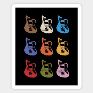 Offset Style Electric Guitar Bodies Colorful Theme Sticker